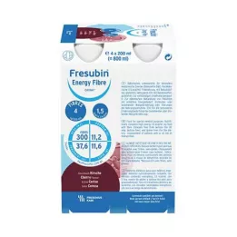FRESUBIN ENERGY Włókno DRINK Butelka do picia wiśniowa, 4X200 ml