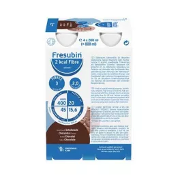 FRESUBIN 2 kcal Błonnik DRINK Butelka do picia czekoladowa, 4X200 ml