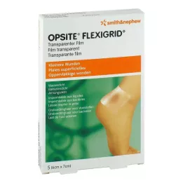 OPSITE Flexigrid opatrunek na rany transp. 6x7 cm jałowy, 5 szt