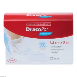 Wodoodporny opatrunek na rany DracoPor 5x7,2 cm sterylny, 25 szt