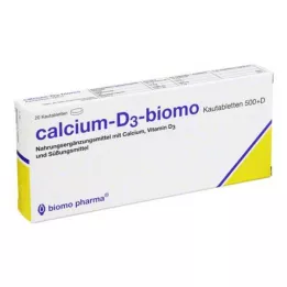 CALCIUM-D3-biomo tabletki do żucia 500+D, 20 szt