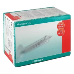 OMNICAN Strzykawka insulinowa 1 ml U40 z kaniulą 0,30x8 mm pojedyncza, 100X1 szt