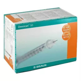 OMNICAN Strzykawka insulinowa 0,5 ml U100 z kaniulą 0,30x12 mm e., 100X1 szt