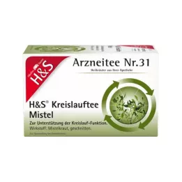 H&amp;S Filtry do herbaty cyrkulacyjnej z jemiołą, 20 x 2,0 g