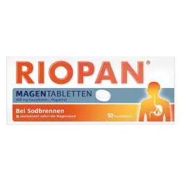 RIOPAN Tabletki żołądkowe Tabletki do żucia, 50 szt