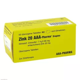 ZINK 20 AAA-Drażetki farmaceutyczne, 50 szt