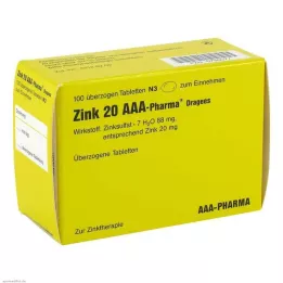ZINK 20 AAA-Drażetki farmaceutyczne, 100 szt