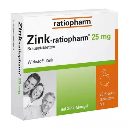 ZINK-RATIOPHARM 25 mg tabletki musujące, 20 szt