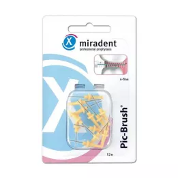 MIRADENT Interd.Pic-Brush pędzelek wymienny x-fine żółty, 12 szt
