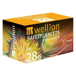 WELLION Lancety bezpieczne 28 G Lancety bezpieczne jednorazowe, 200 szt