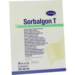 SORBALGON T Tamponade Paski 1 g/30 cm, 3 szt