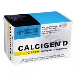 CALCIGEN D Citro 600 mg/400 I.E. tabletki do żucia, 100 szt