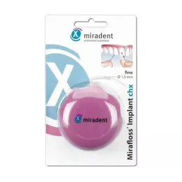 MIRADENT Nić dentystyczna Mirafloss Implant CHX drobna, 50X15 cm