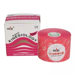 NASARA Kinesiotape 5 cmx5 m różowy, 1 szt