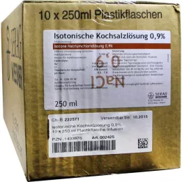 ISOTONISCHE Roztwór soli fizjologicznej 0,9% roztwór inf. plastycznego, 10X250 ml