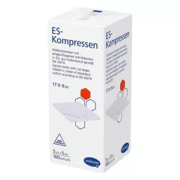 ES-KOMPRESSEN niejałowe 5x5 cm 8-drożne, 100 szt