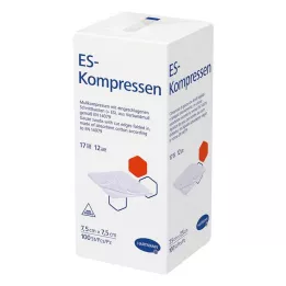 ES-KOMPRESSEN niejałowe 7,5x7,5 cm 12-drożne, 100 szt