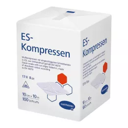 ES-KOMPRESSEN niejałowe 10x10 cm 8-drożne, 100 szt