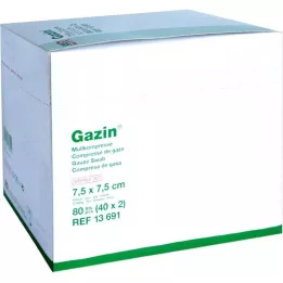 GAZIN Gaza 7,5x7,5 cm jałowa 12-warstwowa, 40X2 szt