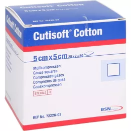 CUTISOFT Kompres bawełniany 5x5 cm jałowy, 25X2 szt