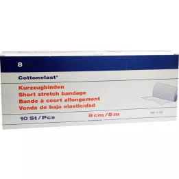 KURZZUGBINDE Elastyczna bawełna 8 cm x 5 m, 10 szt