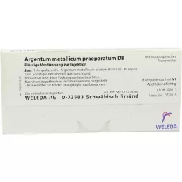 ARGENTUM METALLICUM Praeparatum D 8 Ampoules, 8 szt