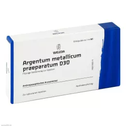 ARGENTUM METALLICUM Praeparatum D 30 Ampoules, 8 szt