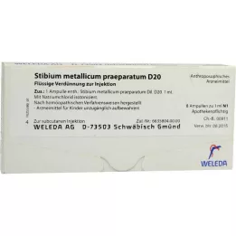 STIBIUM METALLICUM PRAEPARATUM D 20 ampułek, 8X1 ml