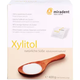MIRADENT Saszetki z proszkiem ksylitolu jako zamiennika cukru, 100 x 4 g