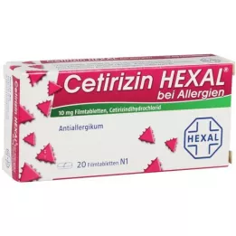 CETIRIZIN HEXAL Tabletki powlekane filmem przy alergiach, 20 szt