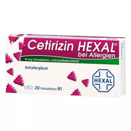CETIRIZIN HEXAL Tabletki powlekane na alergie, 20 szt