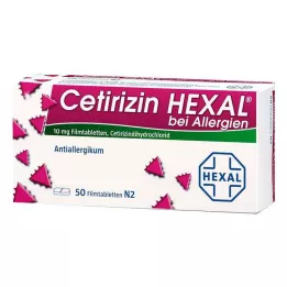 CETIRIZIN HEXAL Tabletki powlekane na alergie, 50 szt