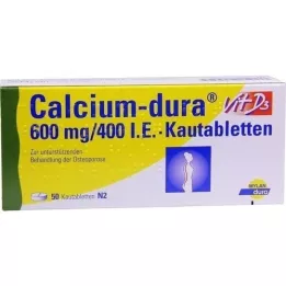 CALCIUM DURA Vit D3 600 mg/400, tj. Tabletki do żucia, 50 szt