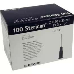 STERICAN Kaniulowie luer-lok 0,60 x 30 mm Gr. 14 niebieski, 100 szt