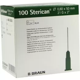 STERICAN Kaniulowie 21 GX2 0,8x50 mm, 100 szt