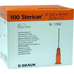 STERICAN Dentalkan.luer 0,5 x 40 mm, 100 szt