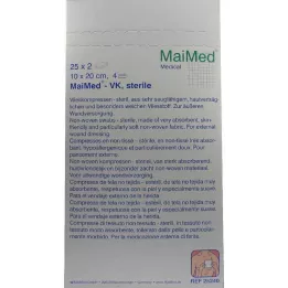 VLIESKOMPRESSEN 10x20 cm sterylne, 25X2 szt