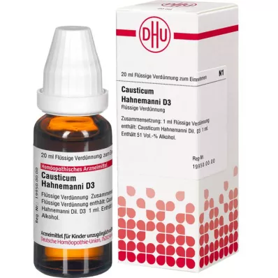 CAUSTICUM HAHNEMANNI D 3 Rozcieńczenie, 20 ml CAUSTICUM HAHNEMANNI D 3 Rozcieńczenie, 20 ml