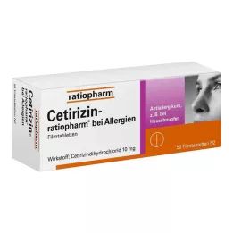 CETIRIZIN-ratiopharm na alergie 10 mg tabletki powlekane, 50 szt
