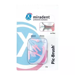 MIRADENT Interd.Pic-Brush pędzelek wymienny xx-fine różowy, 6 szt