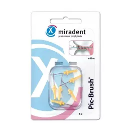 MIRADENT Interd.Pic-Brush pędzelek wymienny x-fine żółty, 6 szt