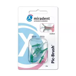 MIRADENT Pędzel wymienny Interd.Pic-Brush średni zielony, 6 szt