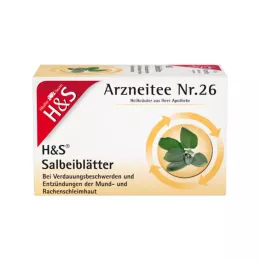 H&amp;S Torebki filtrujące do herbaty z liści szałwii, 20 x 1,6 g