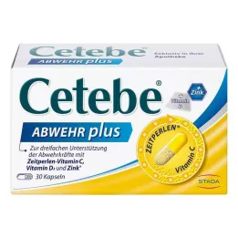 CETEBE ABWEHR plus Witamina C+Witamina D3+Cynk Kaps., 30 szt