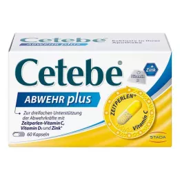 CETEBE ABWEHR plus Witamina C+Witamina D3+Cynk Kaps., 60 szt