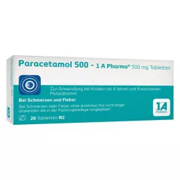PARACETAMOL 500-1A Tabletki Pharma, 20 szt