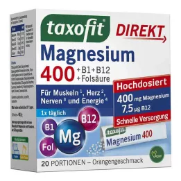 TAXOFIT Magnez 400+B1+B6+B12+Kwas foliowy 800 granulek, 20 szt