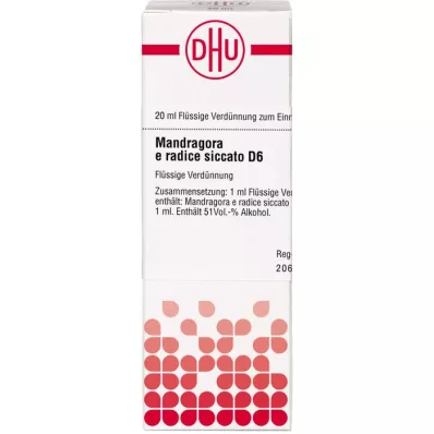 MANDRAGORA E radice siccata D 6 Rozcieńczenie, 20 ml MANDRAGORA E radice siccata D 6 Rozcieńczenie, 20 ml