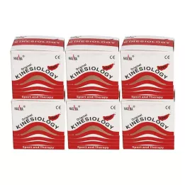 NASARA Kinesiotape 5 cmx5 m czerwona, 6 szt