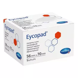EYCOPAD Kompresy na oczy 56x70 mm niejałowe, 5 szt